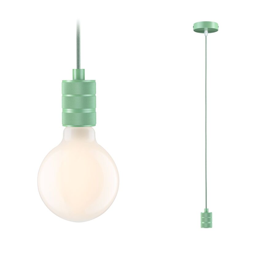 Pendelleuchte 'Neordic' E27 hellgrün 210 cm