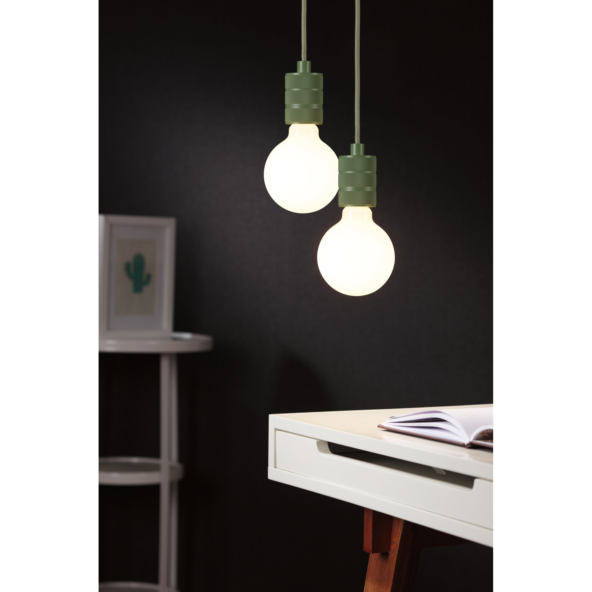 Pendelleuchte 'Neordic' E27 hellgrün 210 cm