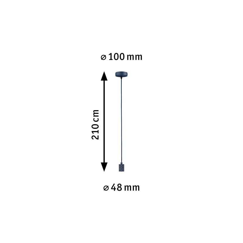 Pendelleuchte 'Neordic' E27 nachtblau 210 cm