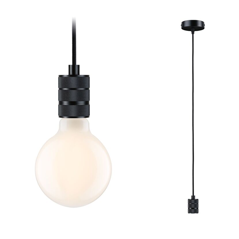 Pendelleuchte 'Neordic' E27 schwarz 210 cm