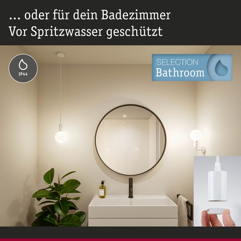 Pendelleuchte 'Ravi' E27 mattweiß 150 cm