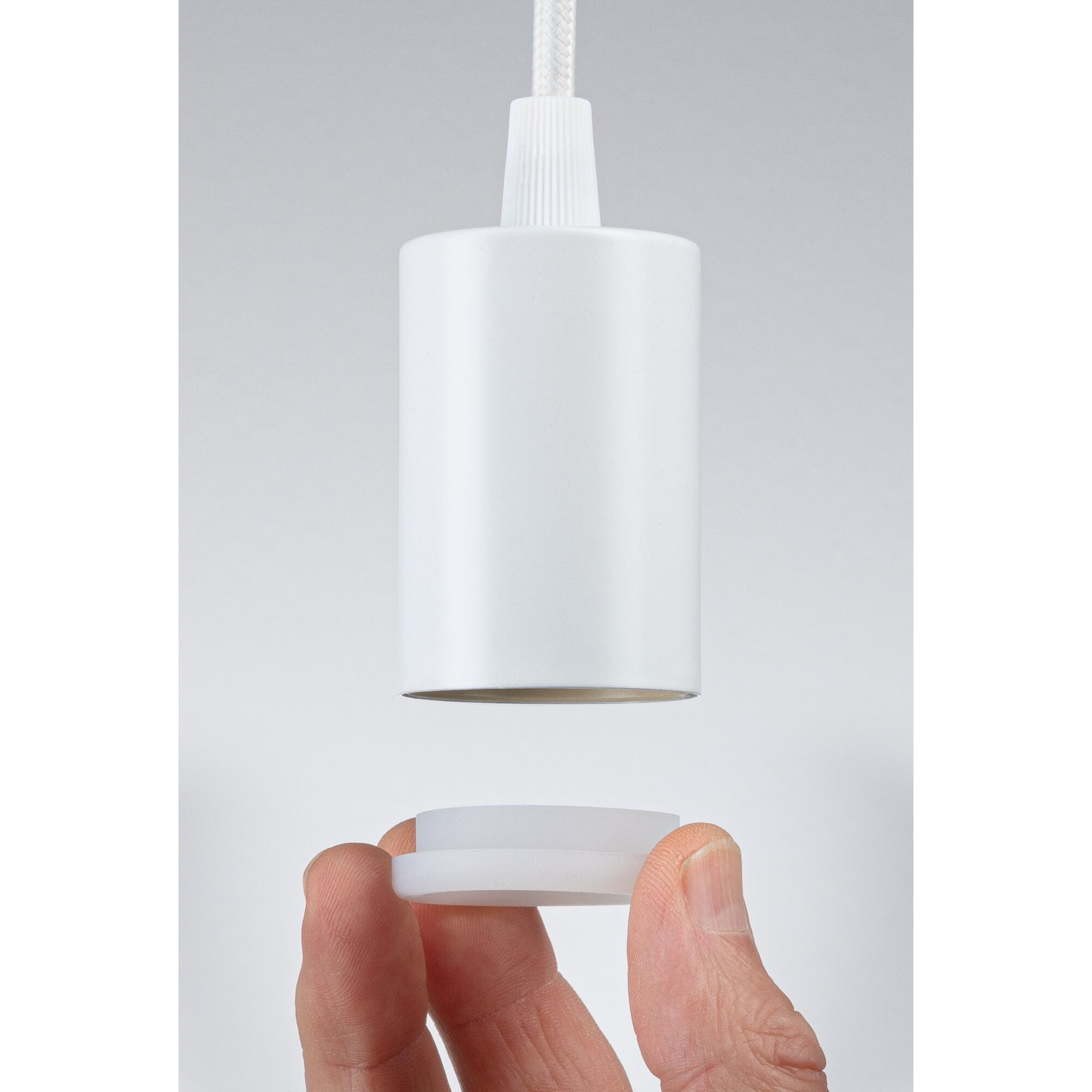 Pendelleuchte 'Ravi' E27 mattweiß 150 cm