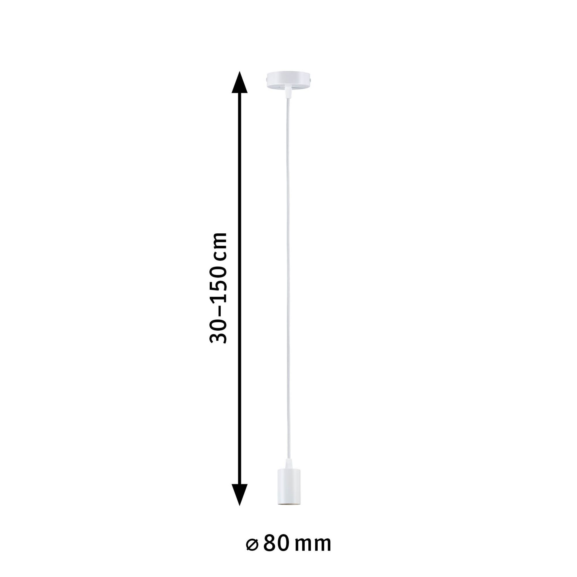 Pendelleuchte 'Ravi' E27 mattweiß 150 cm