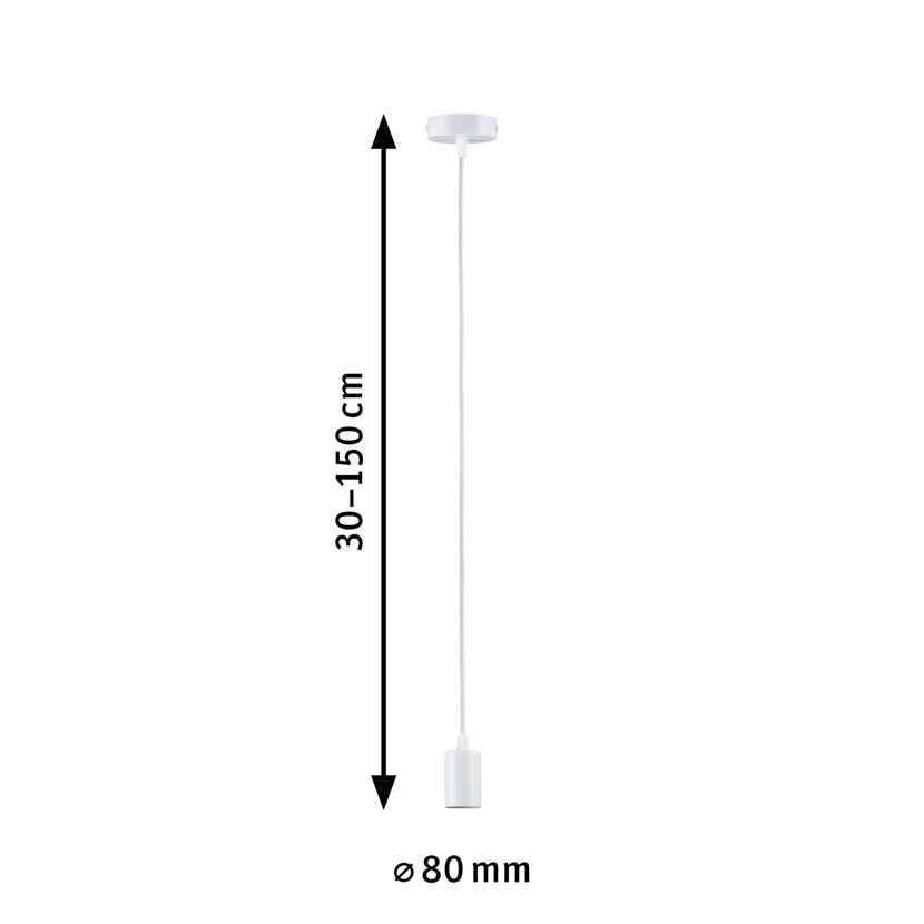 Pendelleuchte 'Ravi' E27 mattweiß 150 cm