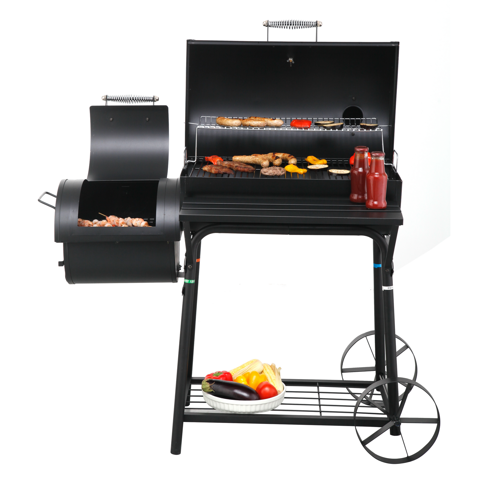 Smoker 'Biloxi' schwarz 126 x 126 x 63,5 cm