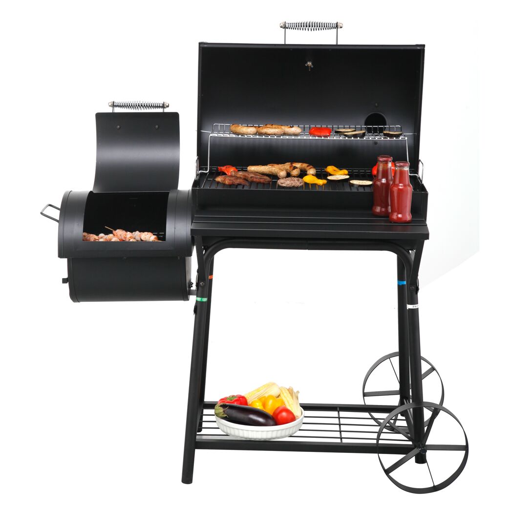 Smoker 'Biloxi' schwarz 126 x 126 x 63,5 cm