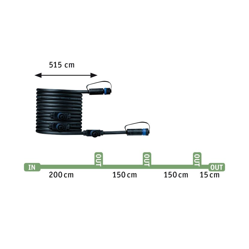 Verbindungskabel 'Plug & Shine' schwarz 5 m