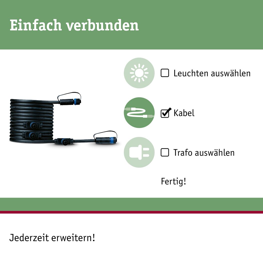 Verbindungskabel 'Plug & Shine' schwarz 5 m