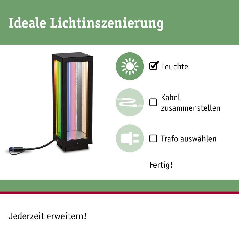 LED-Außenleuchte 'Plug & Shine' anthrazit 2 W 10 x 30 x 10 cm