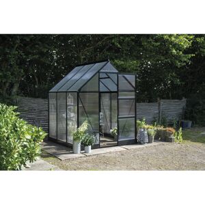 Gewächshaus 'ICON 6' 192,5 x 192,5 cm mit 4 mm Doppelstegplatten schwarz
