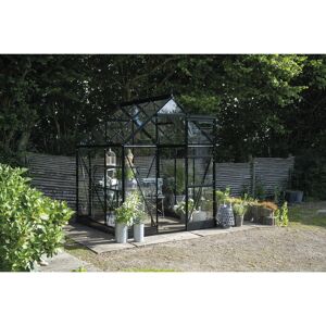 Gewächshaus 'ICON 6' 192,5 x 192,5 cm mit 3 mm Sicherheitsglas schwarz