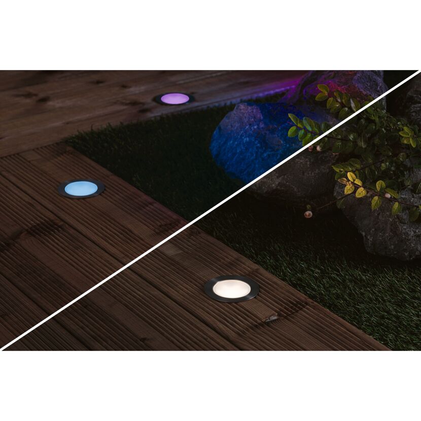 Außeneinbauleuchten-Set 'Plug & Shine' edelstahlfarben 3 Stück