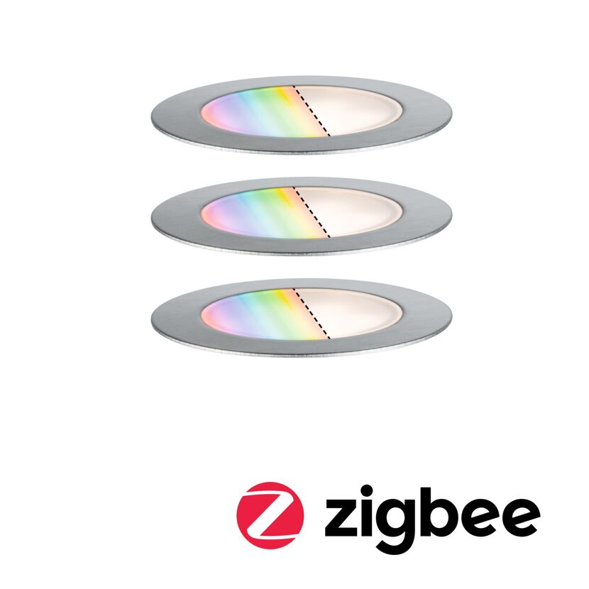 Außeneinbauleuchten-Set 'Plug & Shine' edelstahlfarben 3 Stück