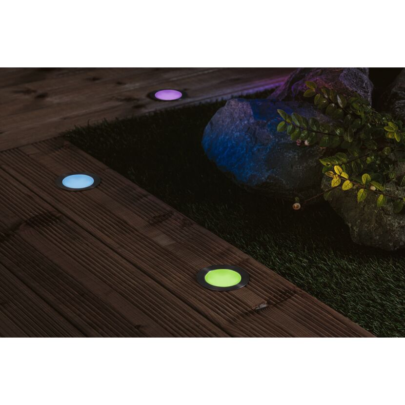 Außeneinbauleuchten-Set 'Plug & Shine' edelstahlfarben 3 Stück