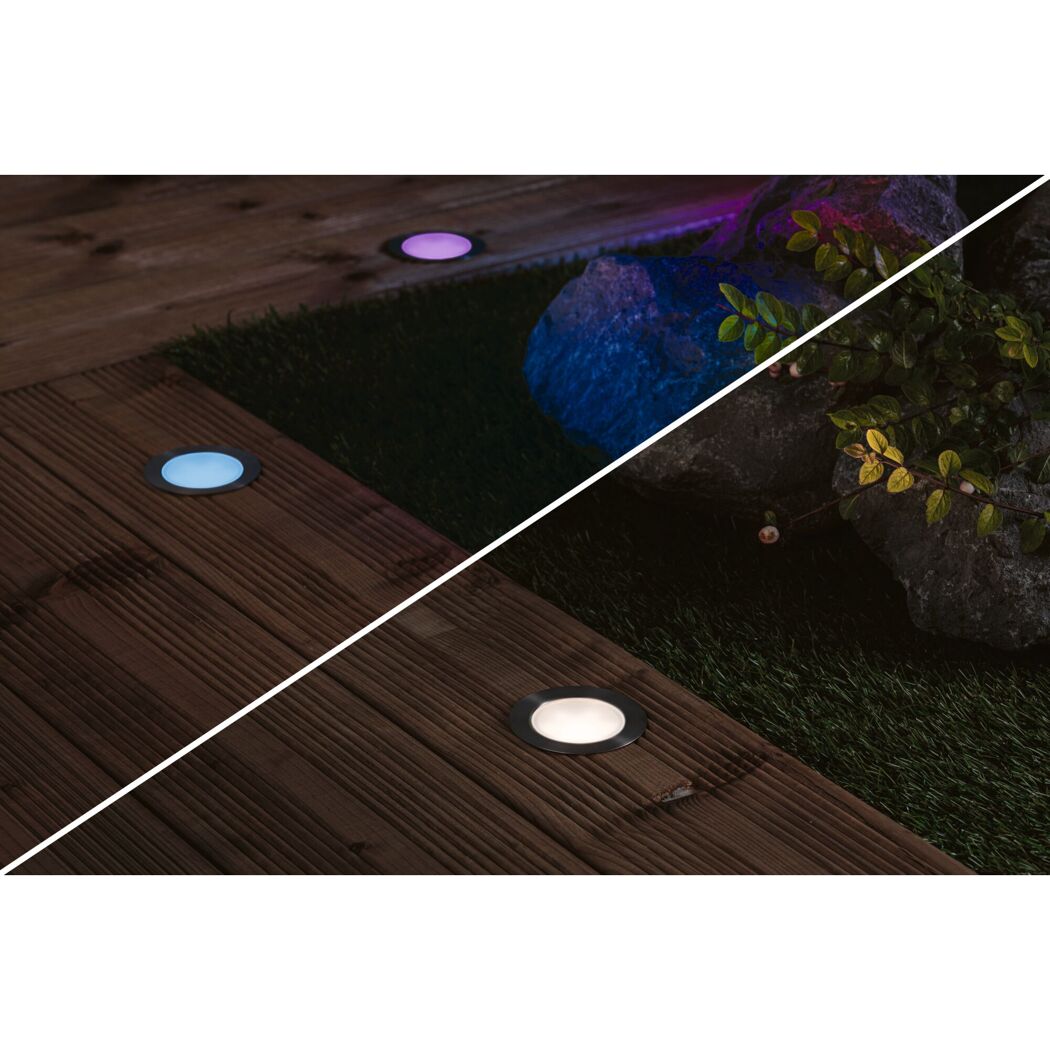 LED-Außeneinbauleuchte 'Plug & Shine' dimmbar 2 W 100 lm RGB - tunable white Ø 7 cm