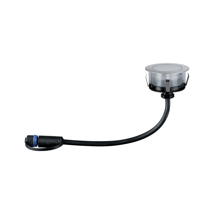 Außeneinbauleuchte 'Plug & Shine' edelstahlfarben 2 W Ø 7 cm