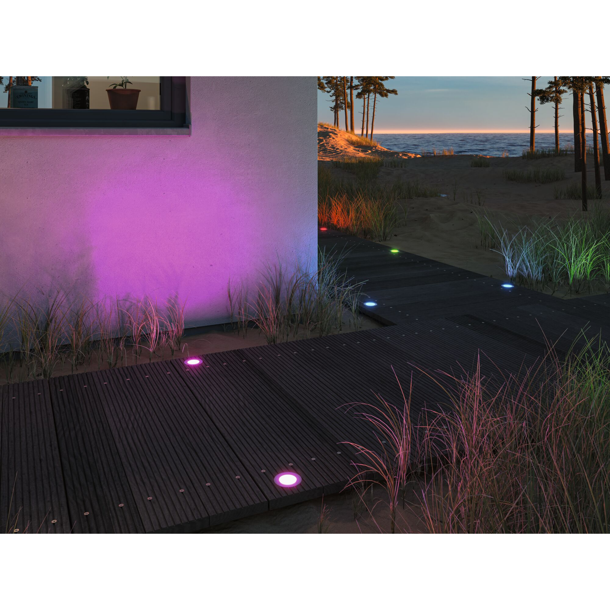 Außeneinbauleuchte 'Plug & Shine' edelstahlfarben 2 W Ø 7 cm