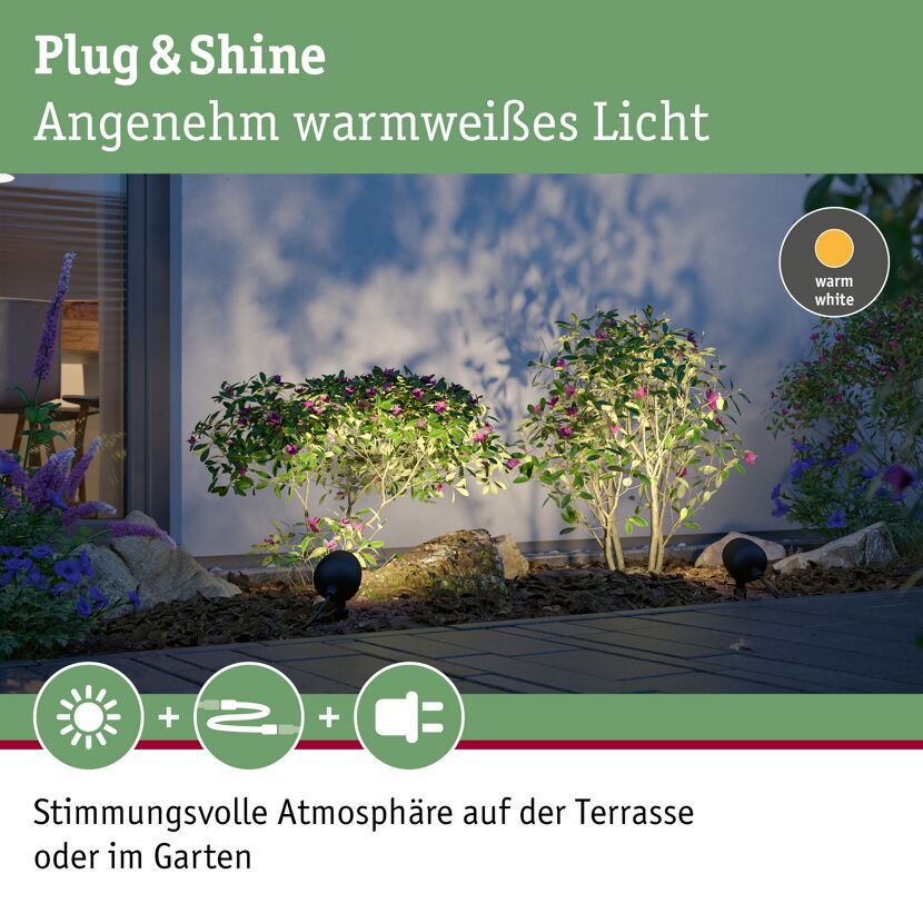 LED-Außenleuchte 'Plug & Shine Kikolo' anthrazit 9 x 26,1 x 8,5 cm