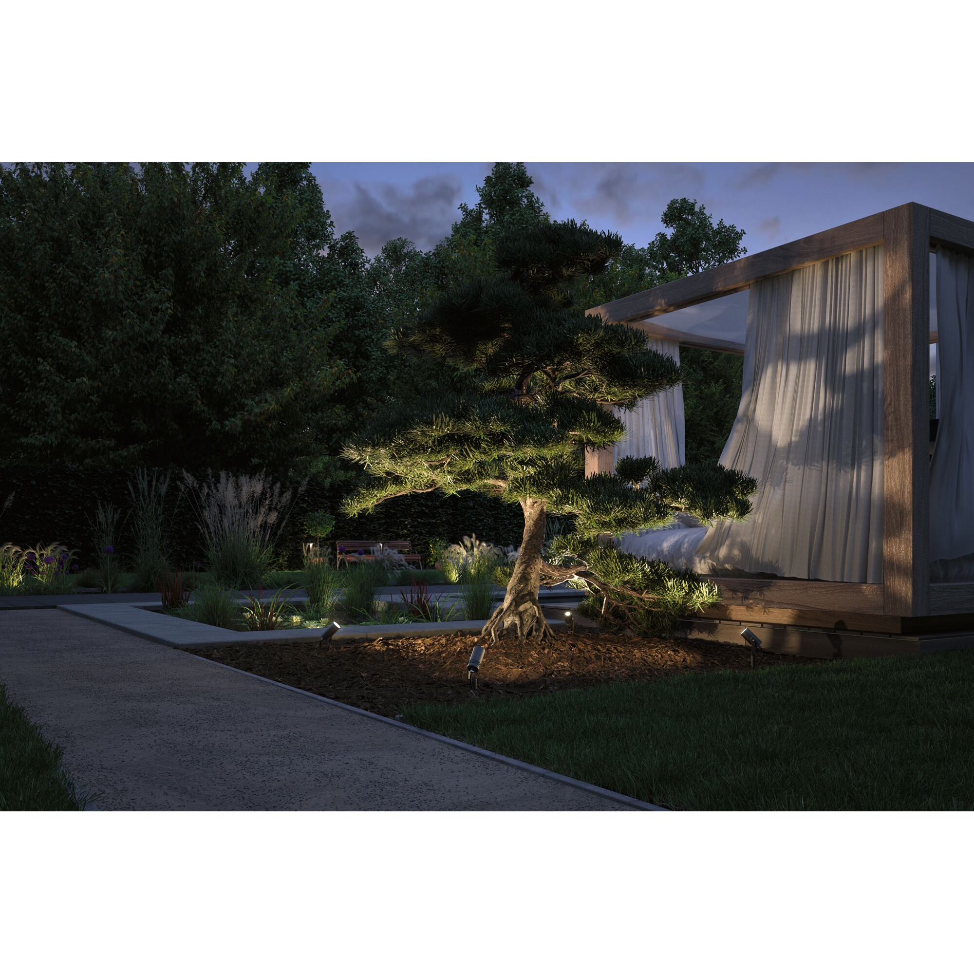 LED-Außenstrahler 'Plug & Shine' grau 6 W Ø  x 20,4 cm