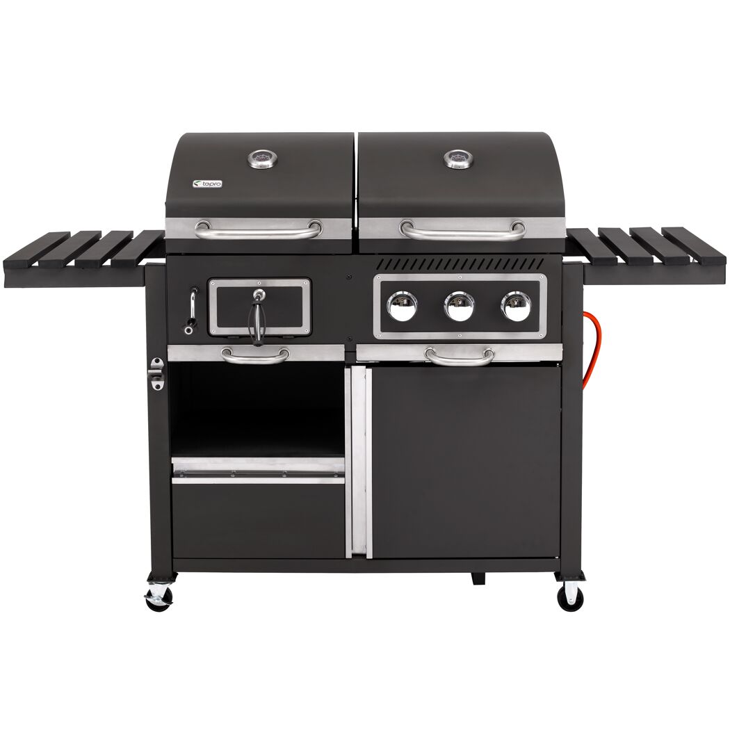 Kohle-Gas-Kombigrill 'Toronto Kombi' schwarz 173 x 116,5 x 65 cm