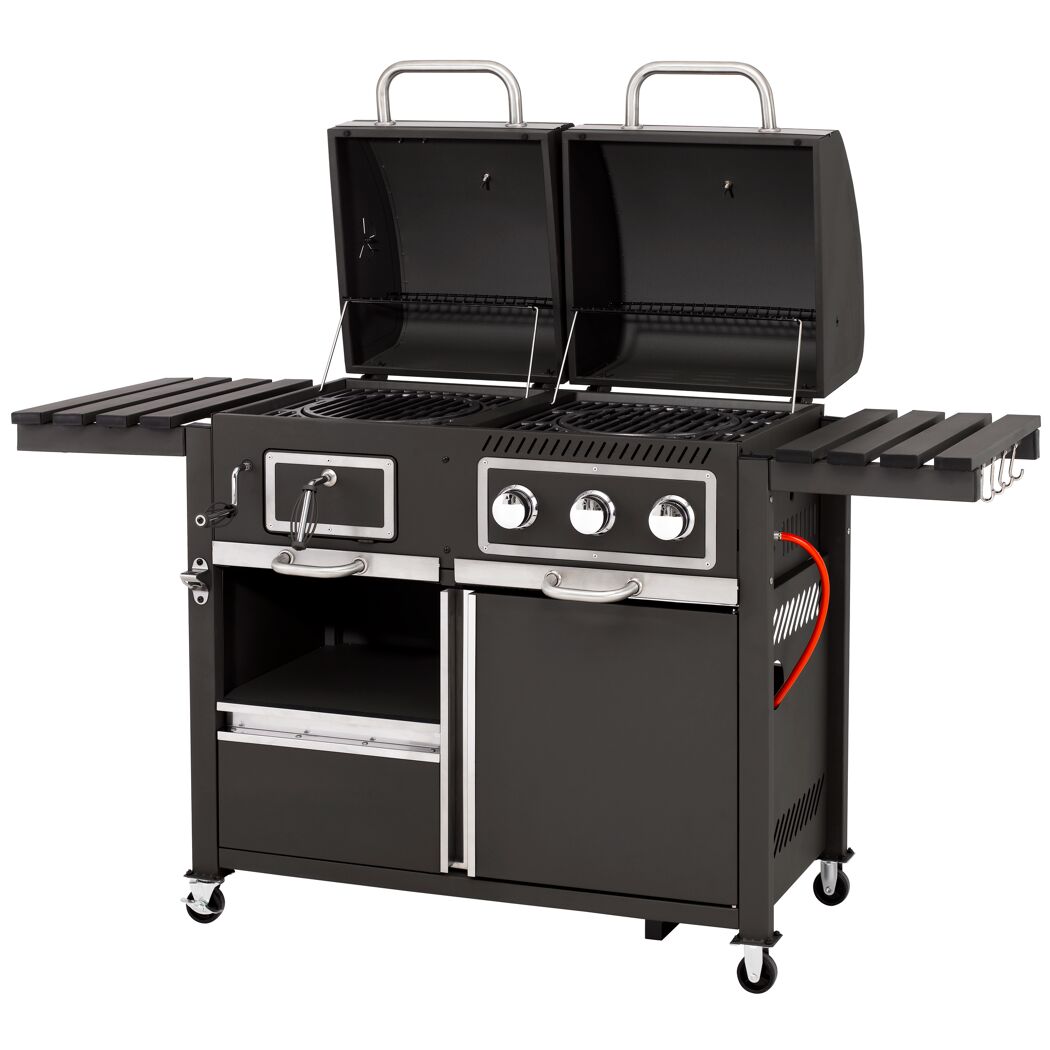 Kohle-Gas-Kombigrill 'Toronto Kombi' schwarz 173 x 116,5 x 65 cm