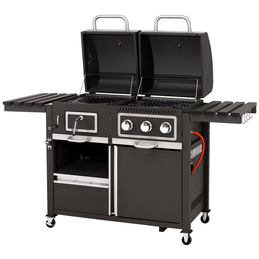 Kohle-Gas-Kombigrill 'Toronto Kombi' schwarz 173 x 116,5 x 65 cm
