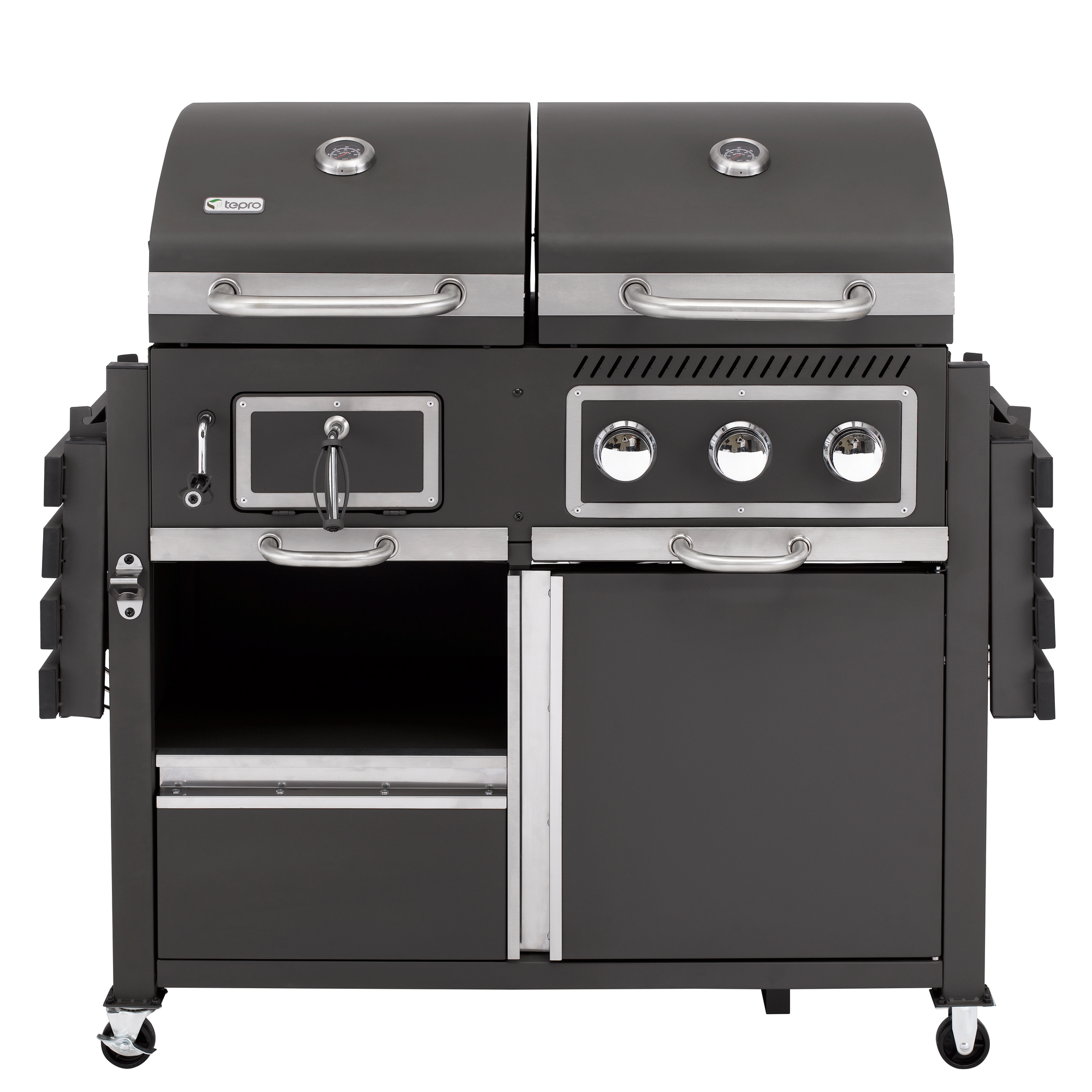 Kohle-Gas-Kombigrill 'Toronto Kombi' schwarz 173 x 116,5 x 65 cm