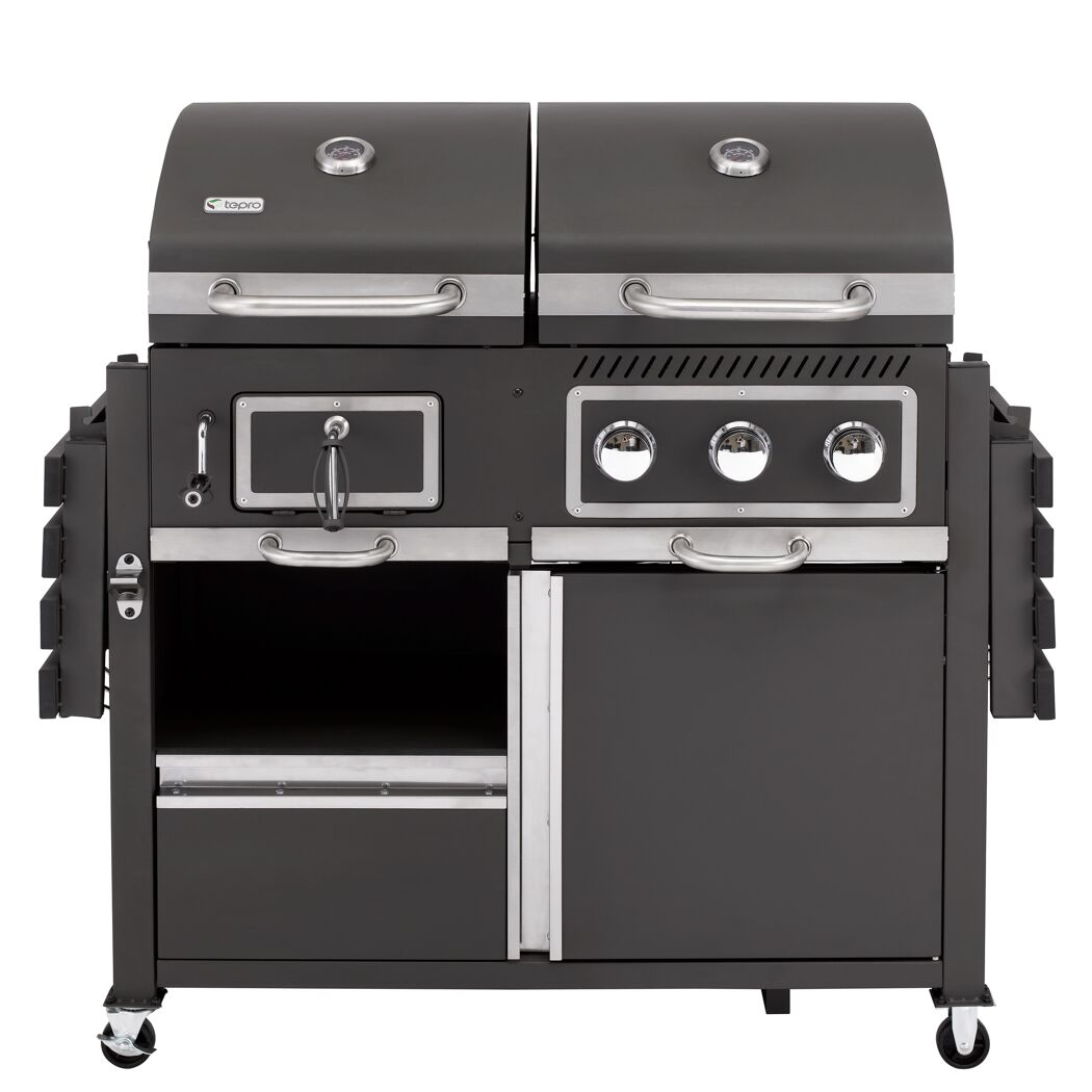 Kohle-Gas-Kombigrill 'Toronto Kombi' schwarz 173 x 116,5 x 65 cm