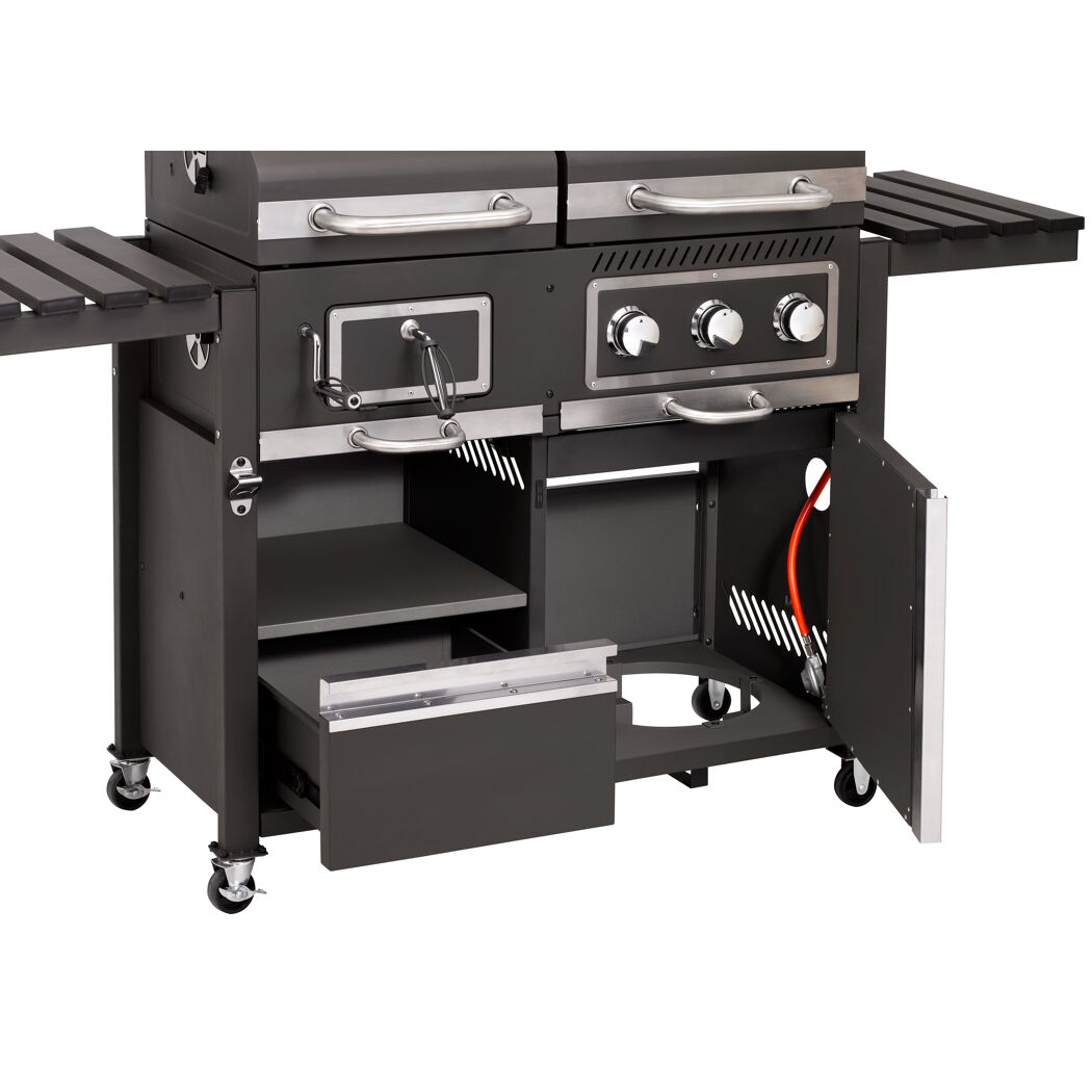 Kohle-Gas-Kombigrill 'Toronto Kombi' schwarz 173 x 116,5 x 65 cm