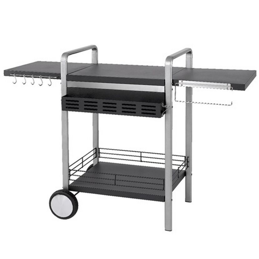 BBQ-Tisch 'Universal' Stahl schwarz 150,5 x 97,5 x 59,5 cm