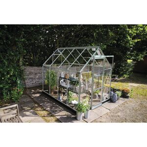 Gewächshaus 'ICON 6' 192,5 x 254,7 cm mit 3 mm Sicherheitsglas aluminiumfarben