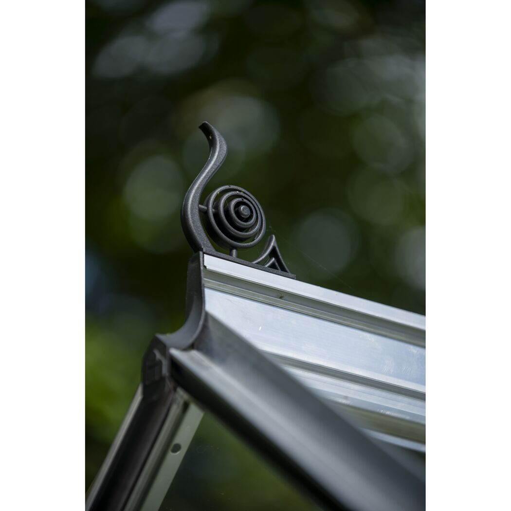 Gewächshaus 'ICON 6' 192,5 x 254,7 cm mit 3 mm Sicherheitsglas aluminiumfarben