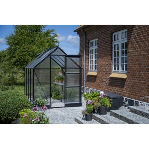 Gewächshaus 'ICON 6' 192,5 x 254,7 cm mit 4 mm Doppelstegplatten schwarz