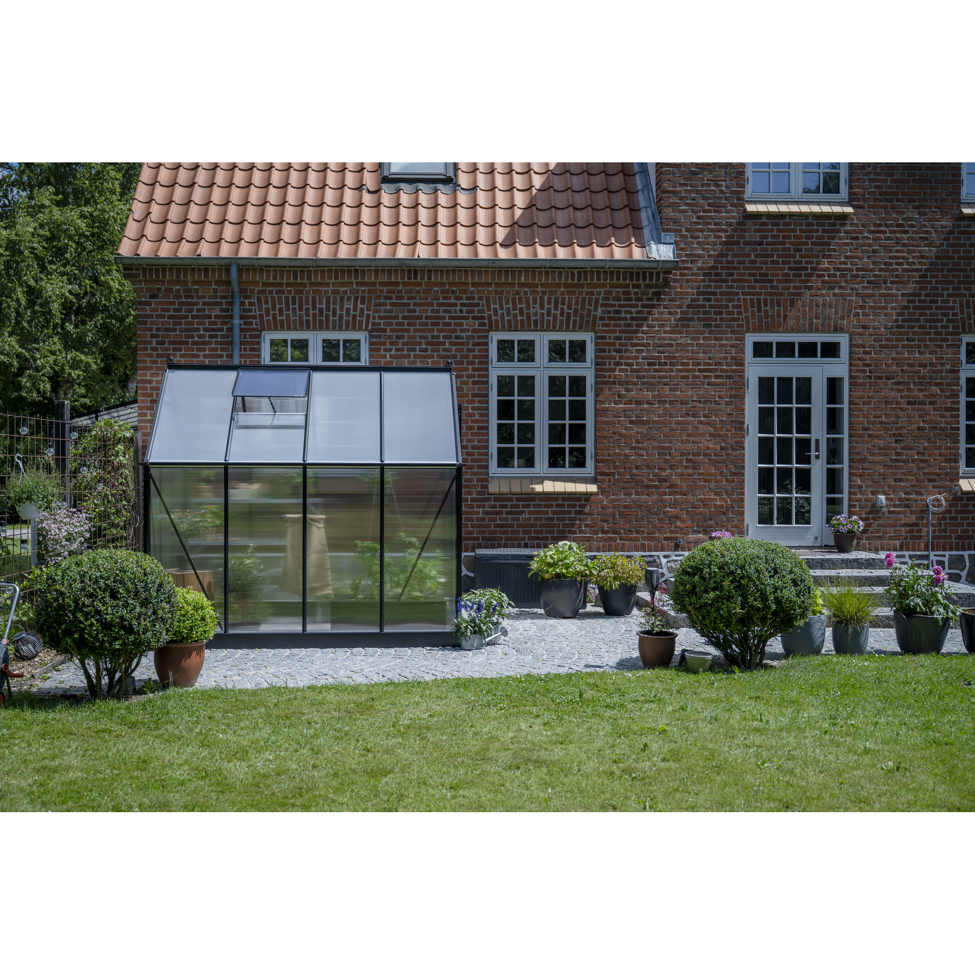 Gewächshaus 'ICON 6' 192,5 x 254,7 cm mit 4 mm Doppelstegplatten schwarz