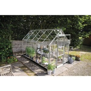 Gewächshaus 'ICON 6' 192,5 x 316,9 cm mit 3 mm Blankglas aluminiumfarben
