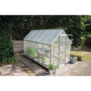 Gewächshaus 'ICON 6' 192,5 x 316,9 cm mit 4 mm Doppelstegplatten aluminiumfarben