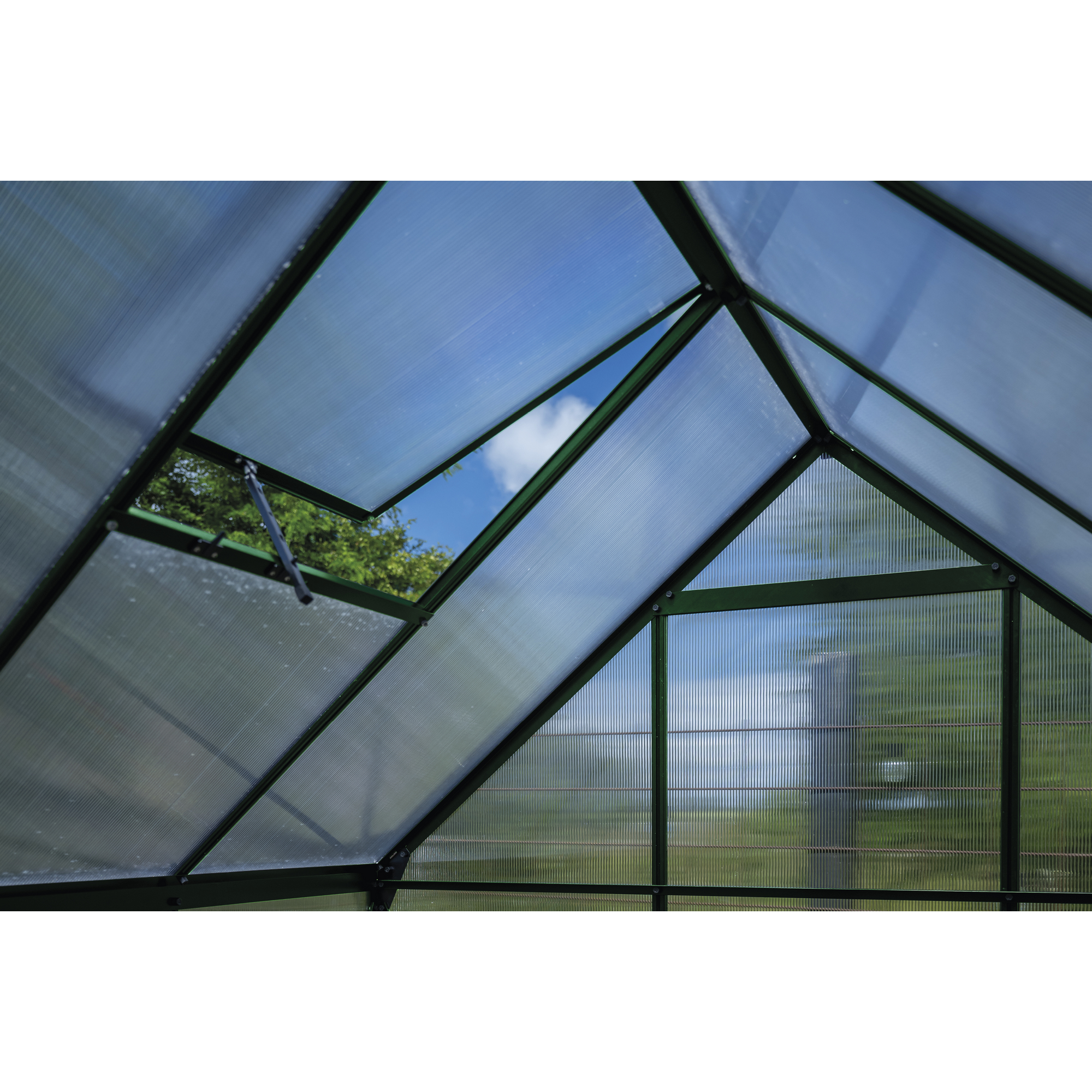 Halls Gewächshaus 'ICON 6' 192,5 x 316,9 cm mit 4 mm Doppelstegplatten grün