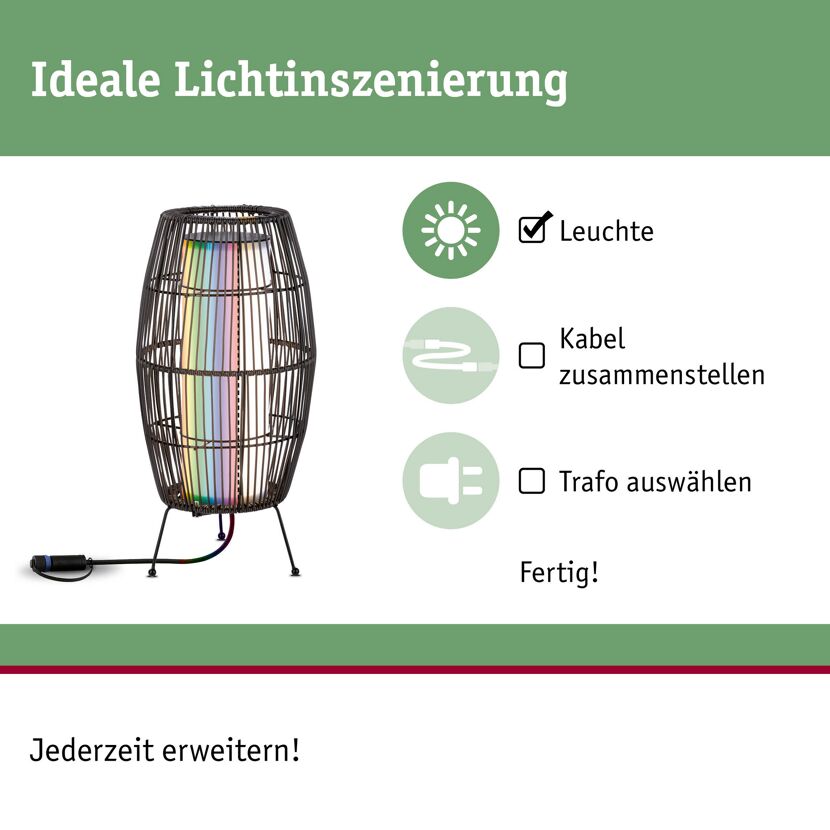 Außenleuchte 'Plug & Shine' schwarz 3,2 W Ø 20 x 40 cm