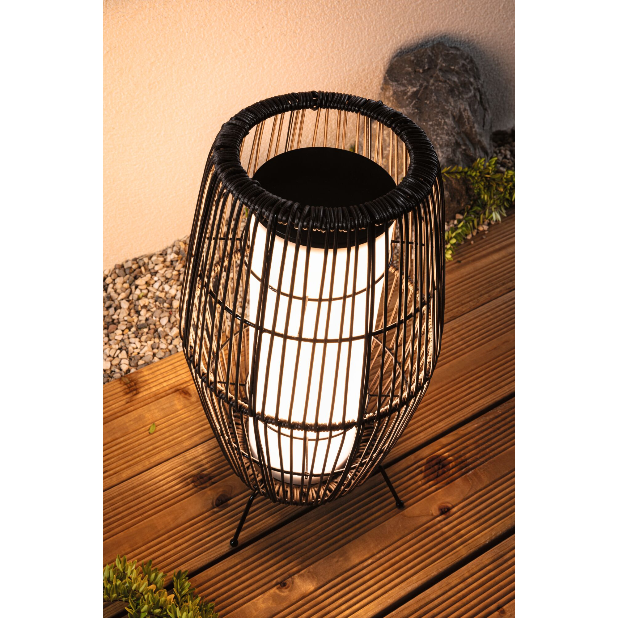 Außenleuchte 'Plug & Shine' schwarz 3,2 W Ø 20 x 40 cm