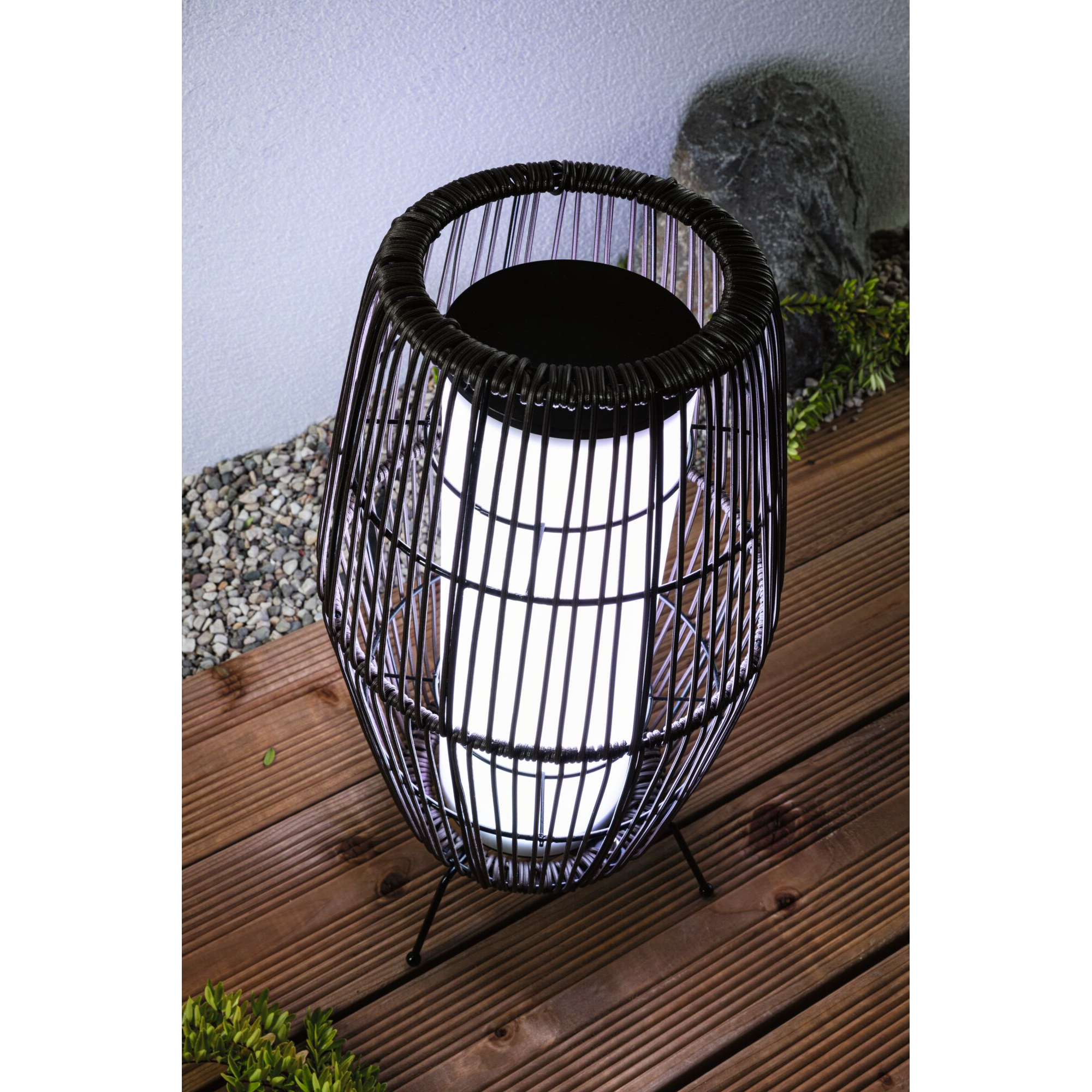 Außenleuchte 'Plug & Shine' schwarz 3,2 W Ø 20 x 40 cm