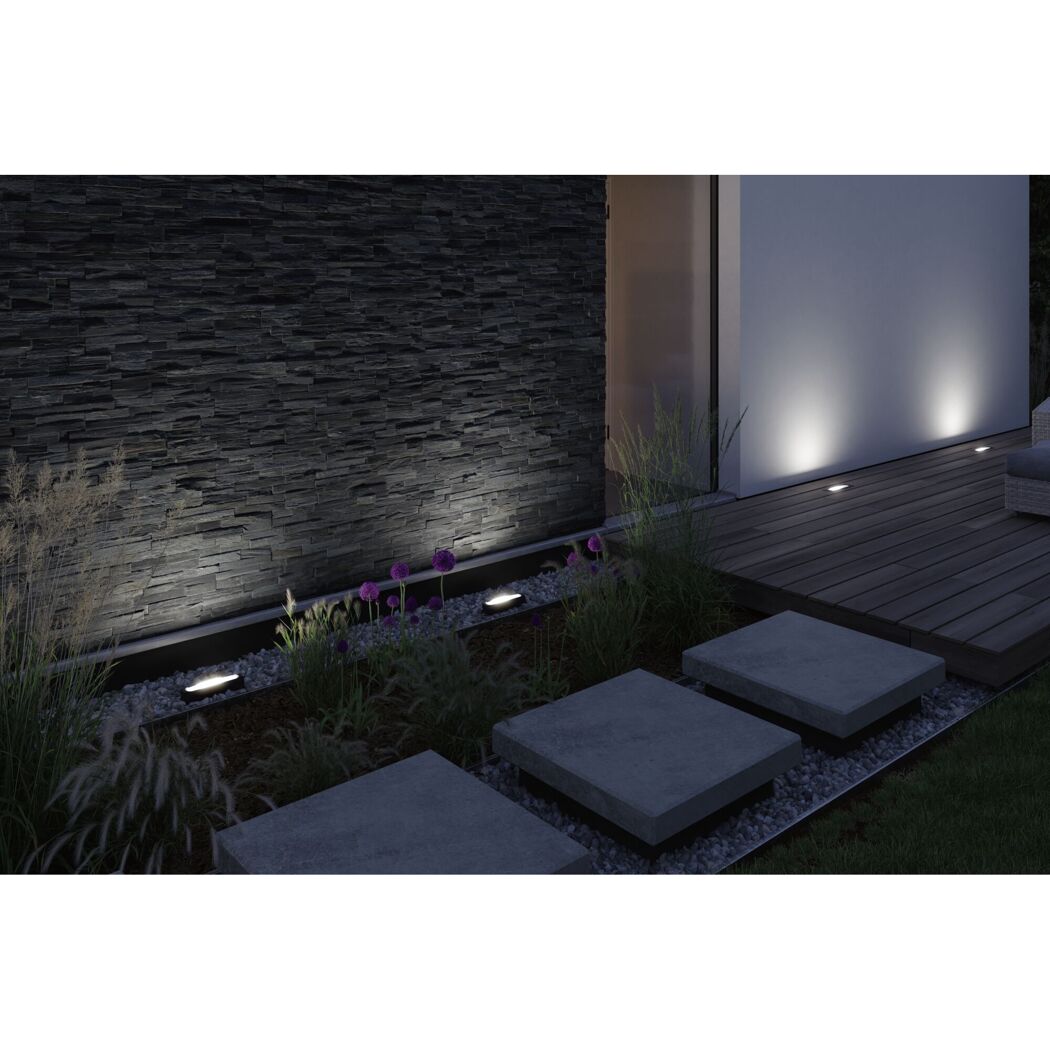 LED-Außenwandleuchte 'Plug & Shine' 510 lm warmweiß IP 67 25,2 x 4,9 x 22,4 cm