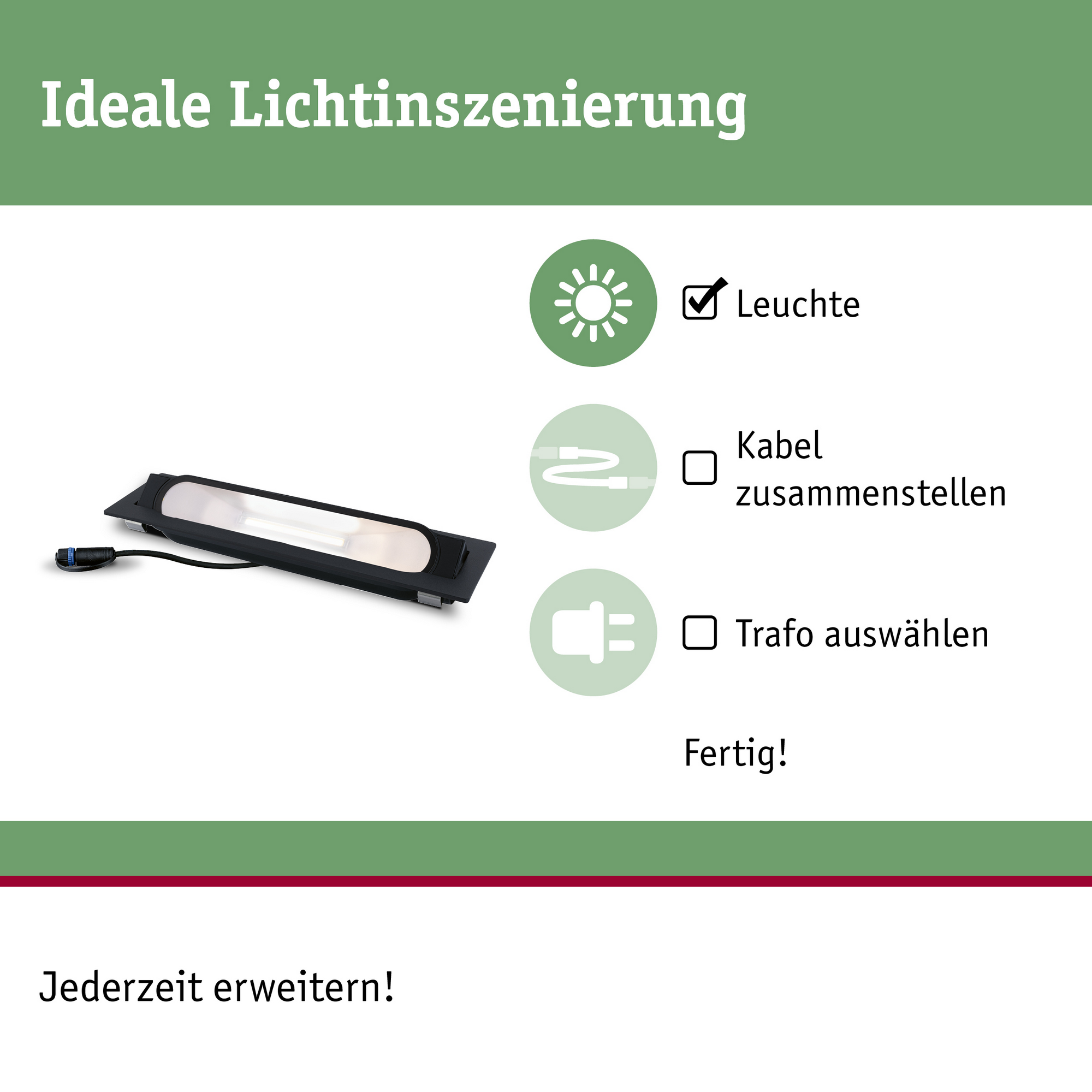 LED-Wandfluter 'Plug & Shine' anthrazit 6,1 W 27,9 x 3,3 x 7,6 cm