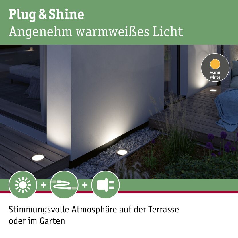 LED-Bodeneinbauleuchte 'Plug & Shine' anthrazit 6,1 W Ø 15,5 x 13,5 cm