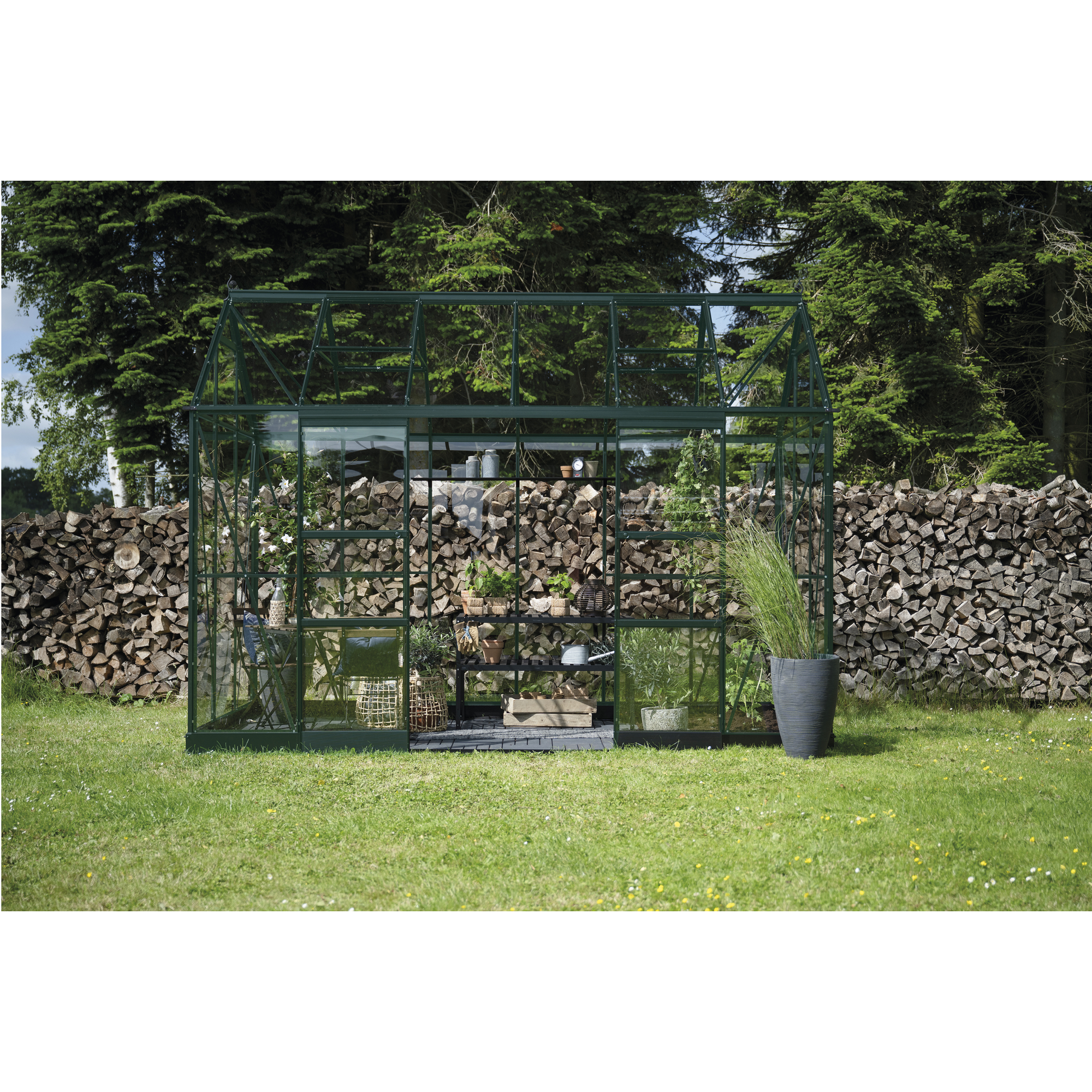 Gewächshaus 'ICON Planthouse 6' 379,1 x 192,5 cm mit 3 mm Sicherheitsglas grün