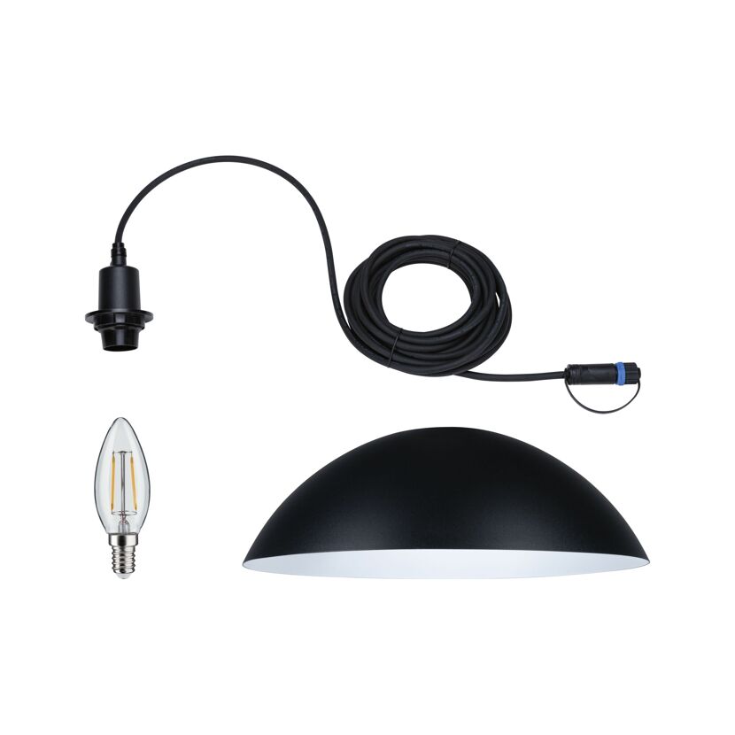 Outdoor-Pendelleuchte 'Plug & Shine Mapala' E14 anthrazit 500 cm