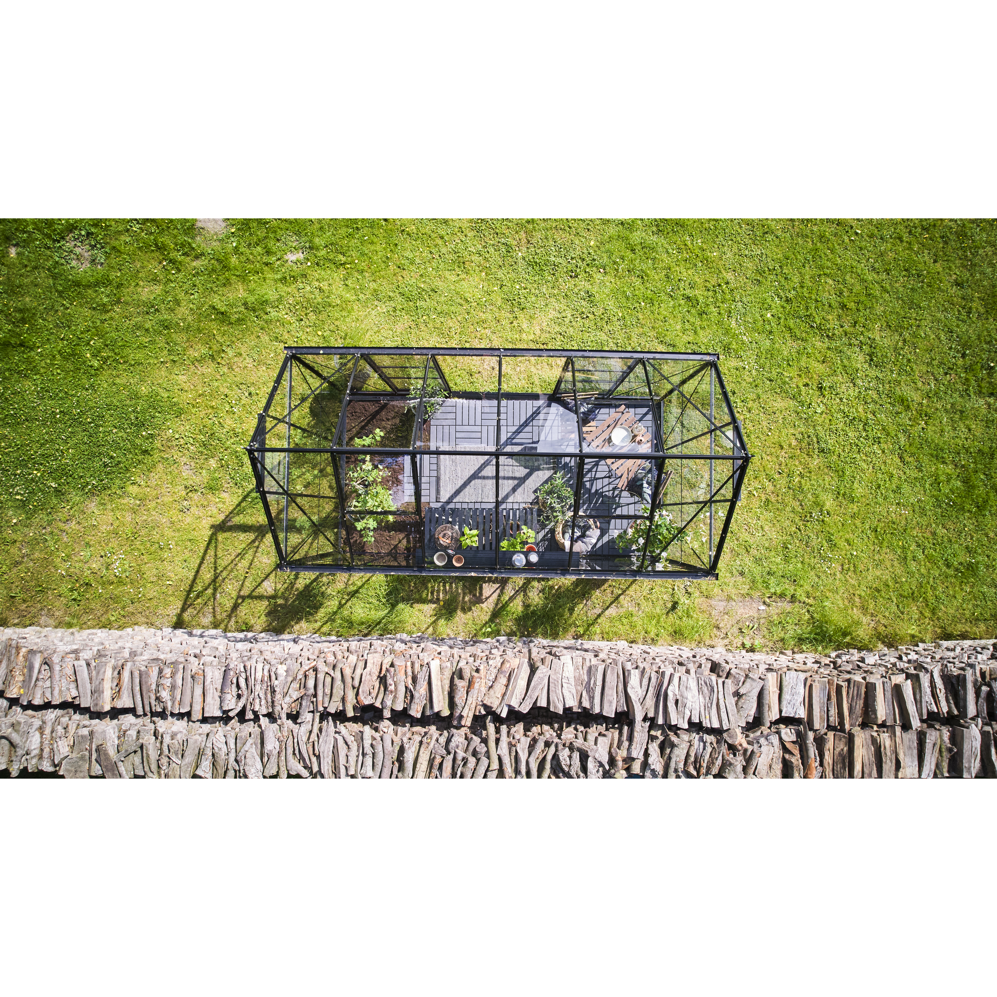 Gewächshaus 'ICON Planthouse 6' 379,1 x 192,5 cm mit 3 mm Sicherheitsglas schwarz