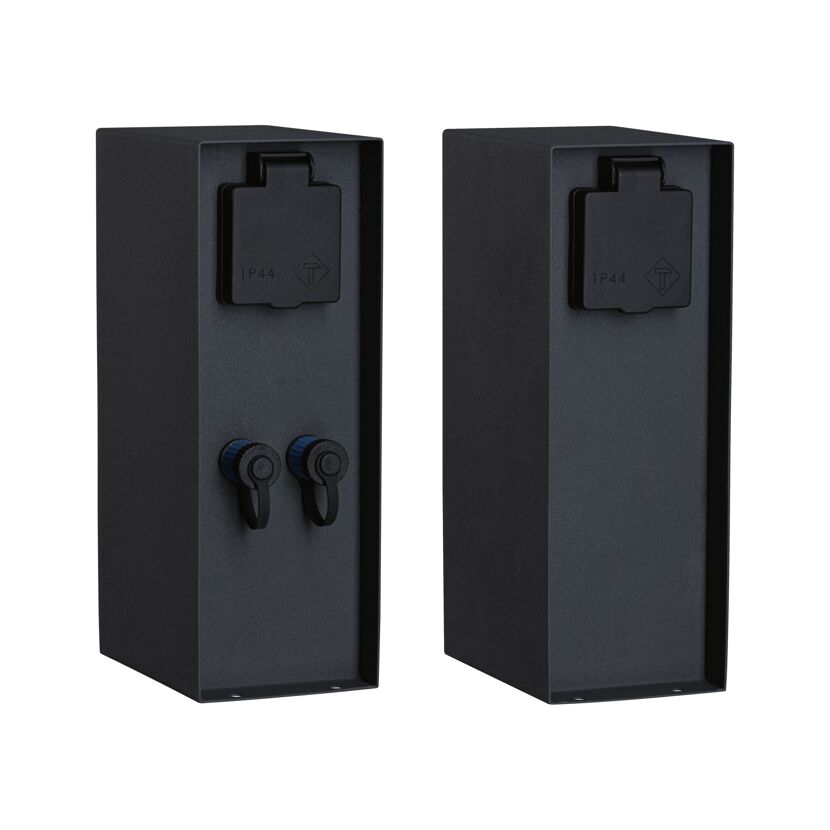 Steckdosensäulen 'Plug & Shine' anthrazit IP 44 3680 W