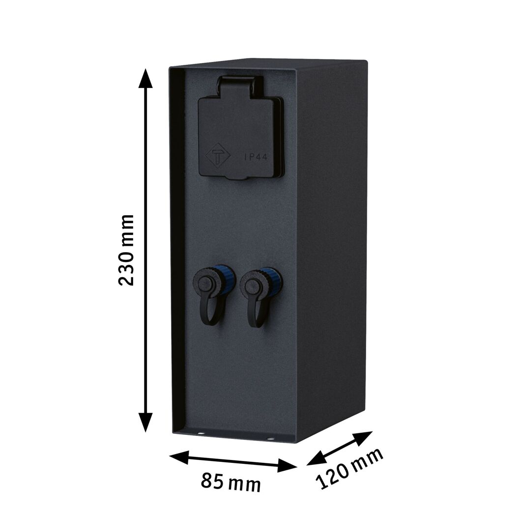 Steckdosensäulen 'Plug & Shine' anthrazit IP 44 3680 W