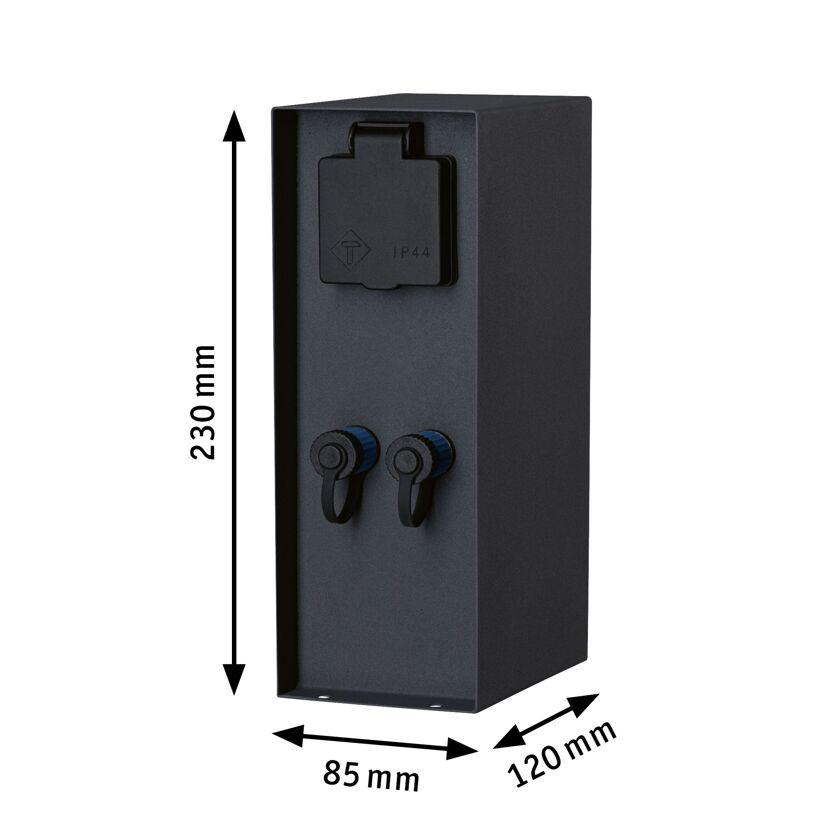 Steckdosensäulen 'Plug & Shine' anthrazit IP 44 3680 W