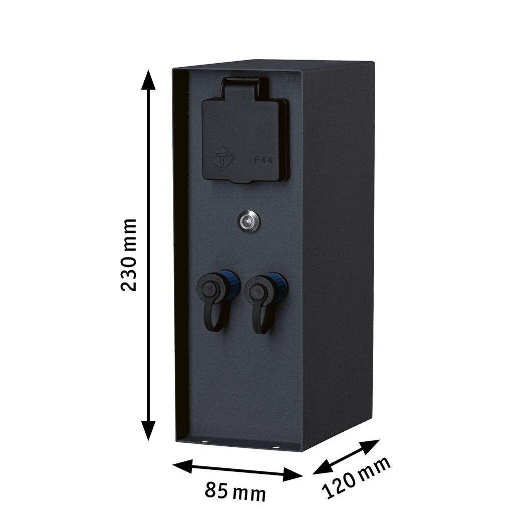 Steckdosensäule 'Plug & Shine' anthrazit IP 44 3680 W